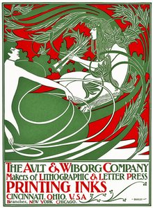 Art Nouveau plakat forestillende Pan, 1895 (farvetryk)